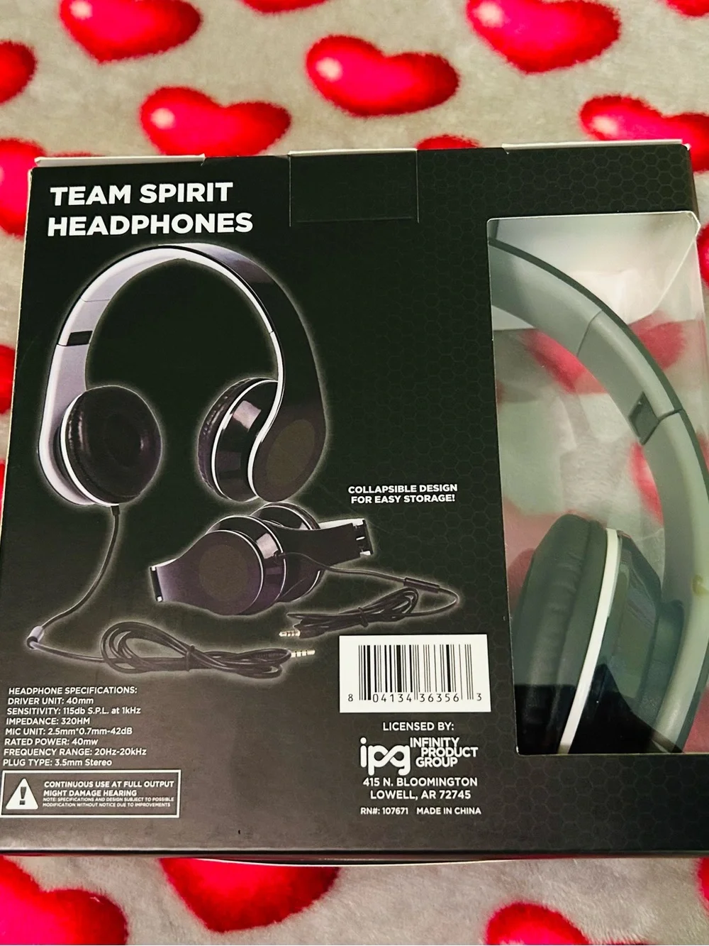 Team Spirit Headphones - Black Over-Ear Headset